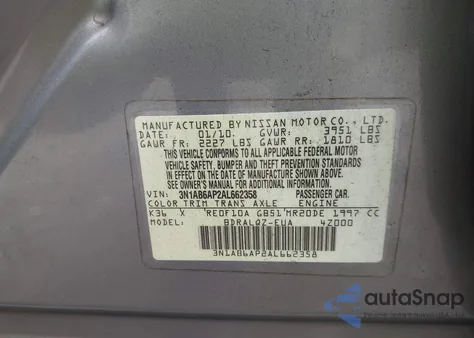 2010 Nissan Sentra 2.0 from USA, damaged, VIN 3N1AB6AP2AL662358